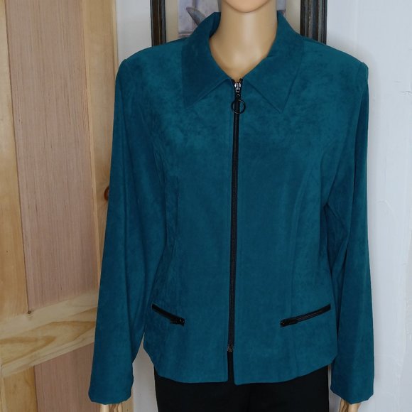 Amanda Smith Women's Dress Blazer Velour Size 12 Casual Work Attire Top - Picture 1 of 7